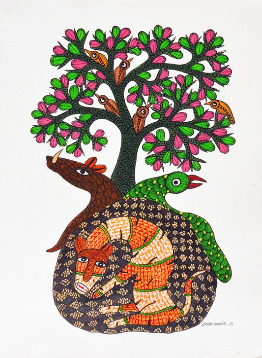 Dwarka Paresh-Traditional Art-Gond Painting-9