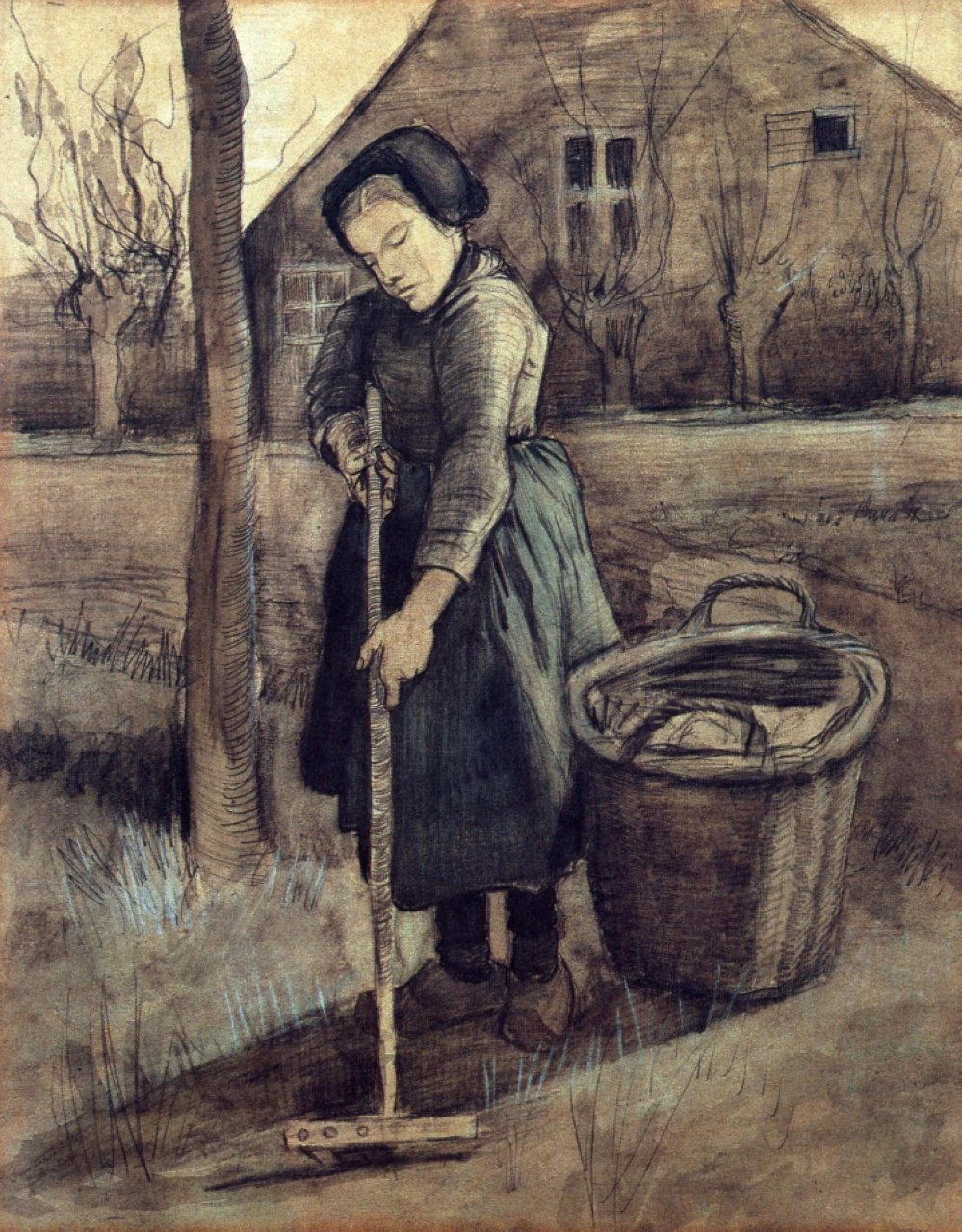 A Girl Raking, 1881