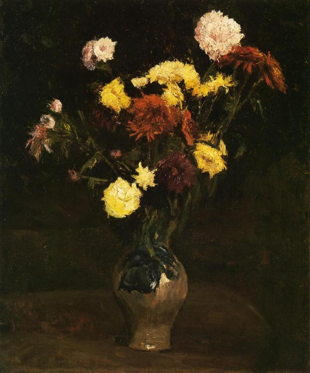 Basket of Carnations and Zinnias, 1886