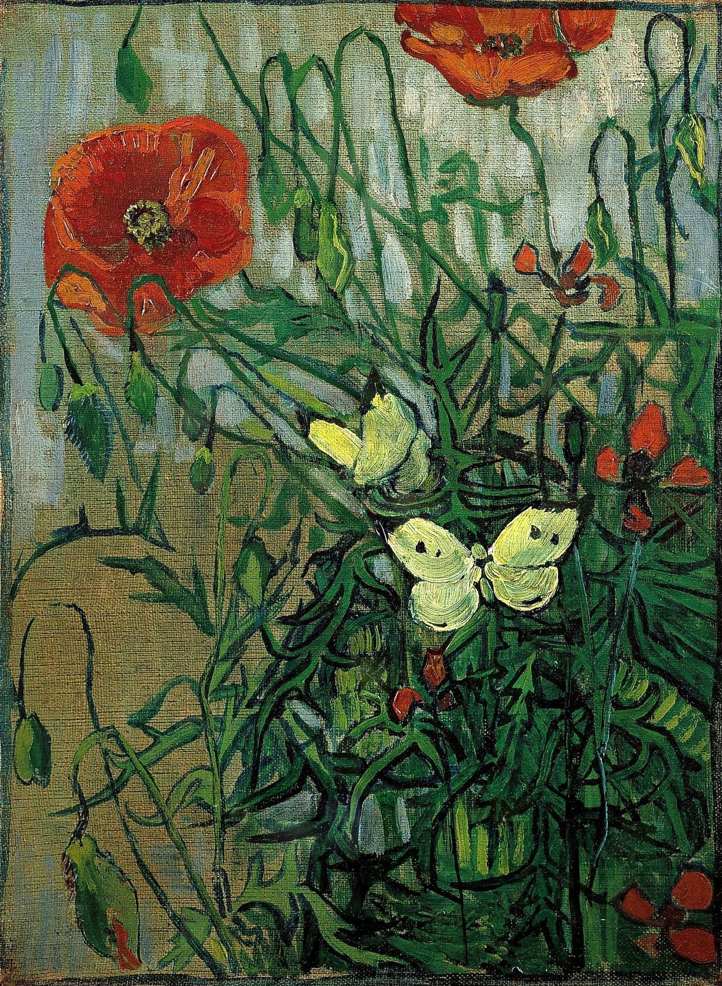 Butterflies and Poppies, 1890