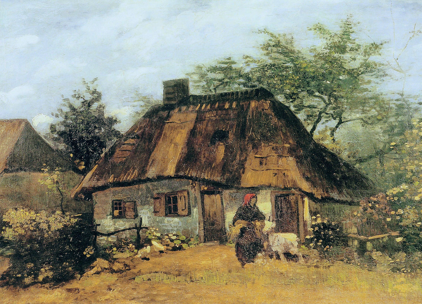 Cottage and Woman with Goat, 1885