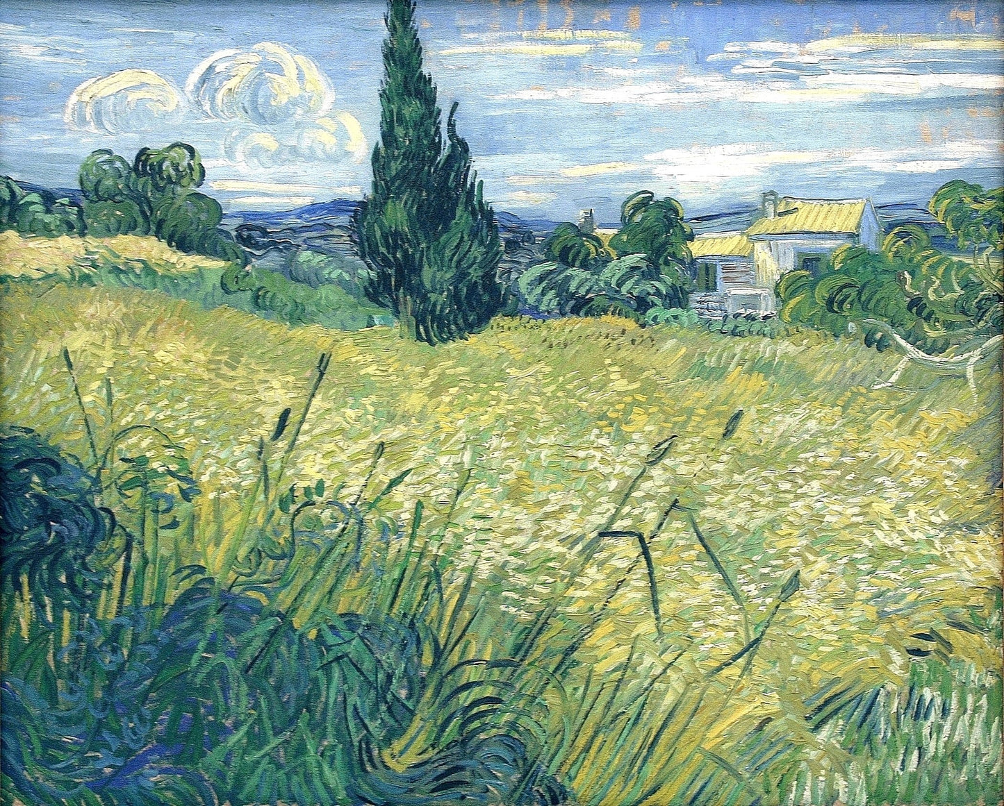 Green Wheat Field with Cypress, 1889