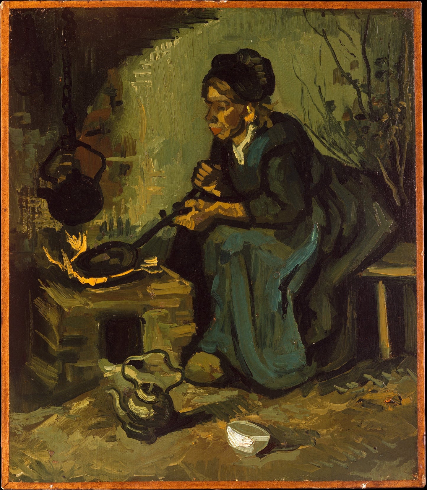 Peasant Woman Cooking by a Fireplace, 1885