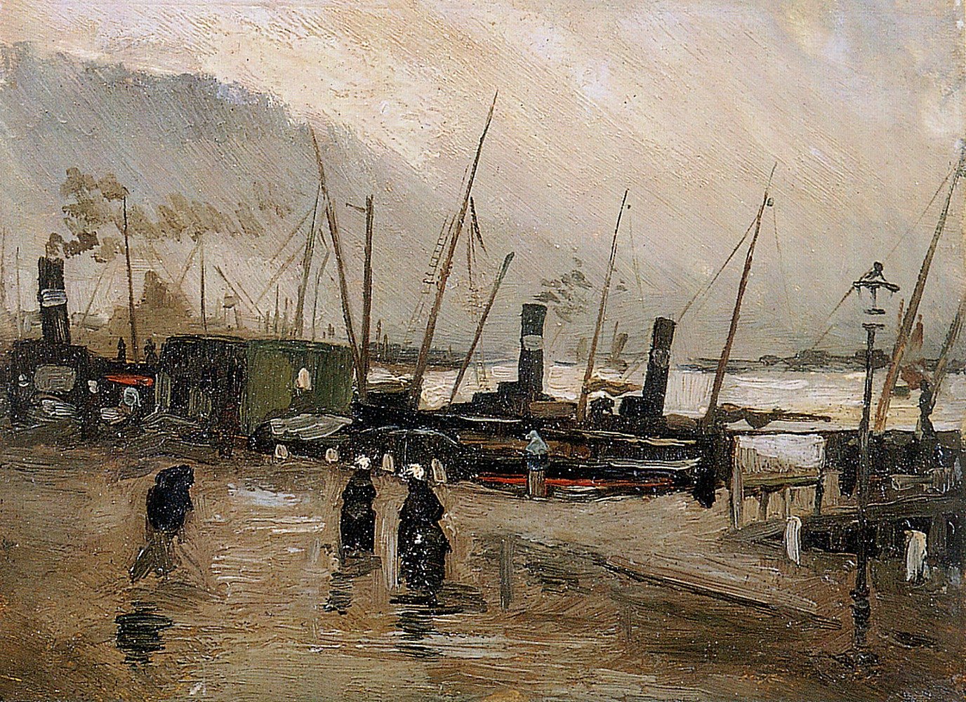 Quayside with Ships in Antwerp, 1885