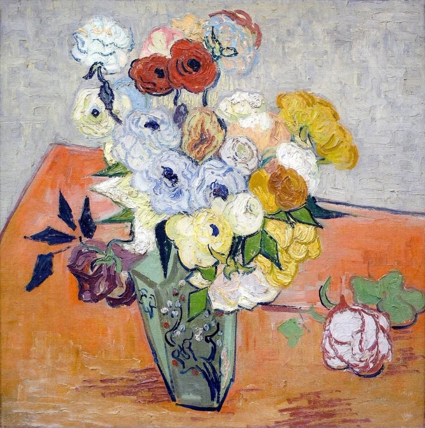 Still Life - Japanese Vase with Roses and Anemones, 1890
