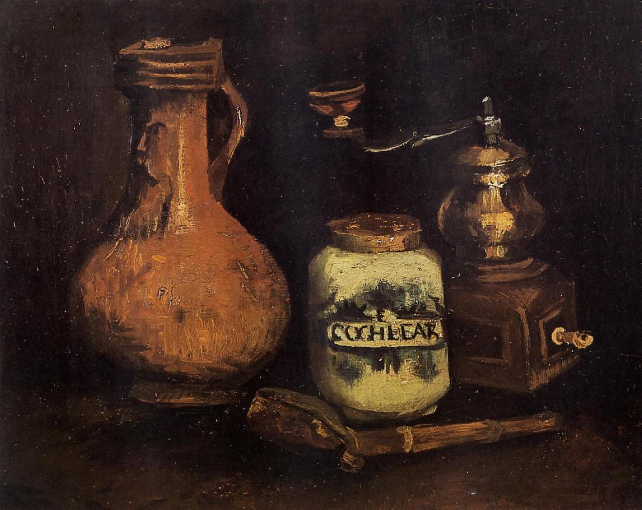 Still Life with Coffee Mill, Pipe Case and Jug, 1884