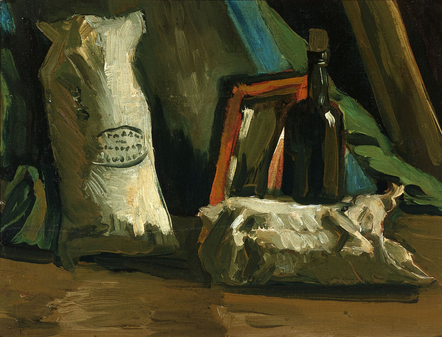 Still Life with Two Sacks and Bottle, 1884
