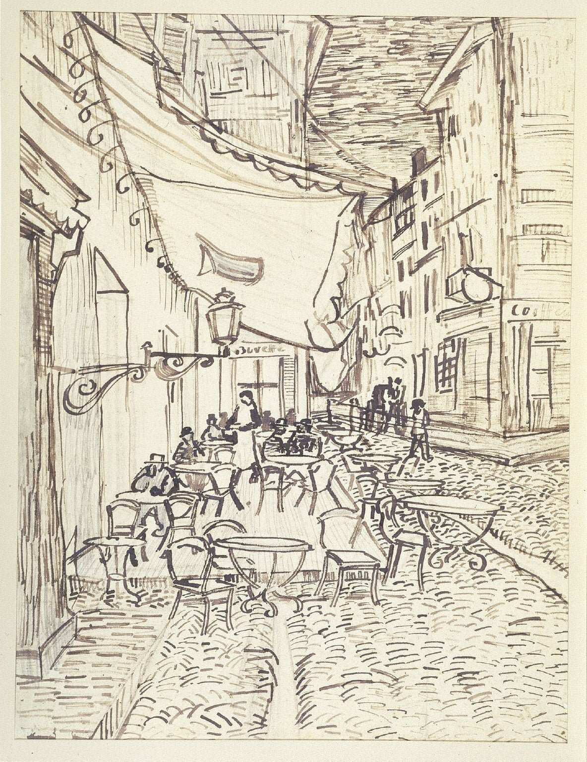 The Cafe Terrace on the Place de Forum in Arles at Night (study), 1888