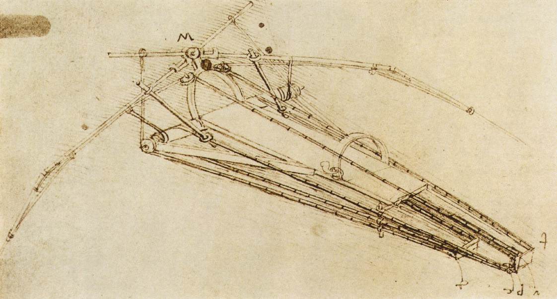One of Leonardo da Vinci's designs for an Ornithopter