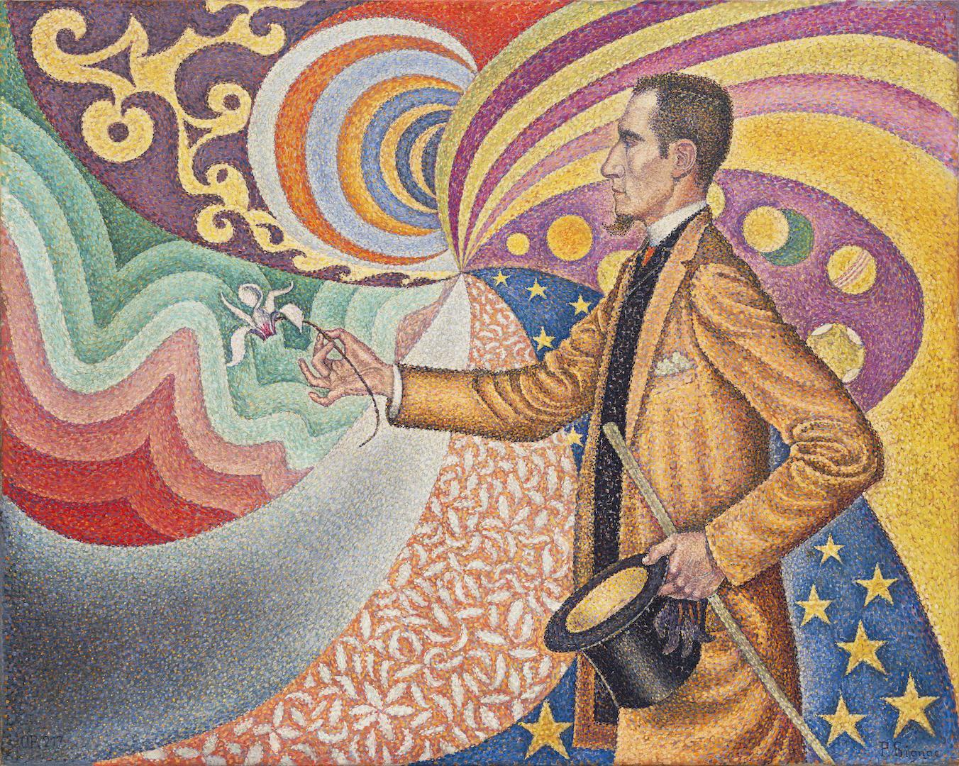 Paul Signac - Opus 217 Against the Enamel of a Background Rhythmic with Beats and Angles, Tones, and Tints, Portrait of M Félix Fénéon in 1890