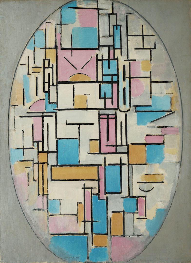 Piet Mondrian - Composition in Oval with Color Planes 1