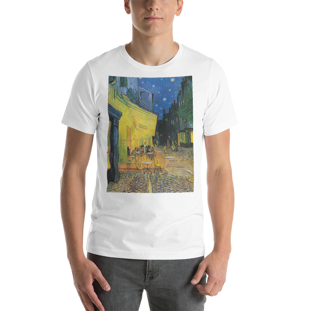 Cafe-Terrace-At-Night-Cotton-Art-Tee-For-Men