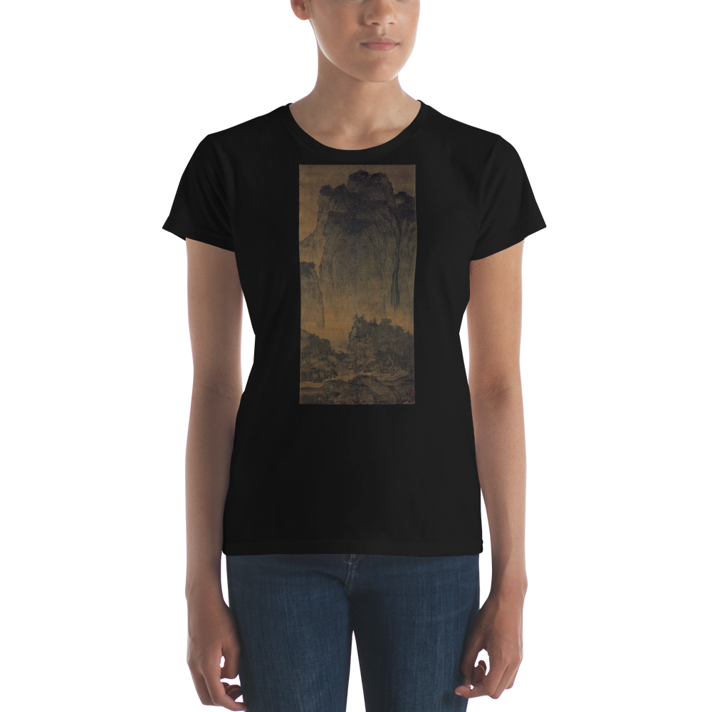 Travelers-Among-Mountains-And-Streams-Cotton-Art-Tee-For-Women