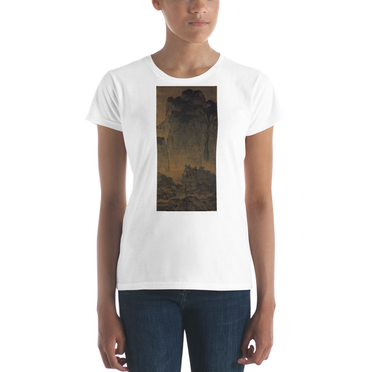 Travelers Among Mountains And Streams Cotton Art Tee For Women