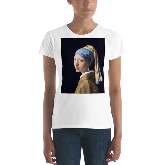 Girl-With-A-Pearl-Earring-Cotton-Art-Tee-For-Women