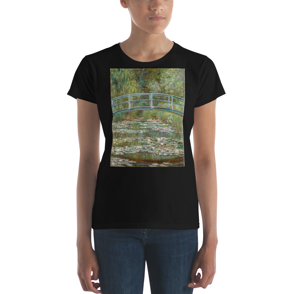 The-Water-Lily-Pond-Cotton-Art-Tee-For-Women