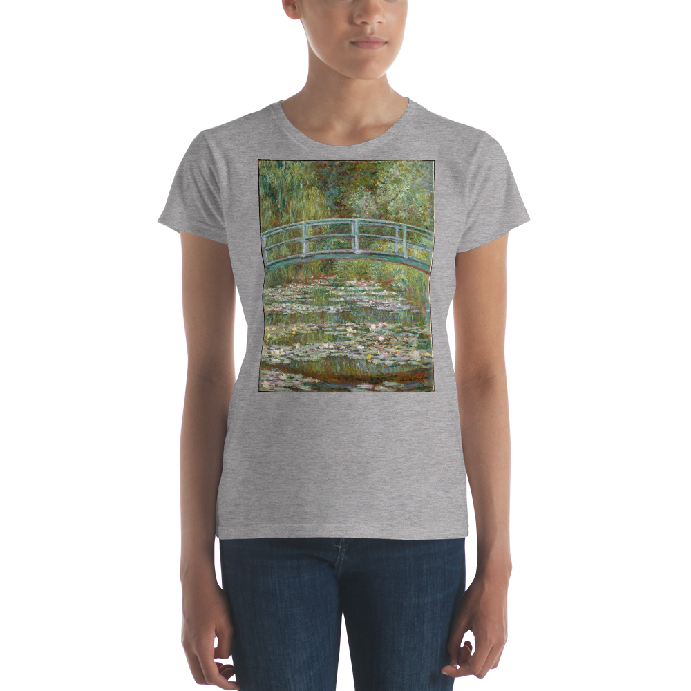 The-Water-Lily-Pond-Cotton-Art-Tee-For-Women