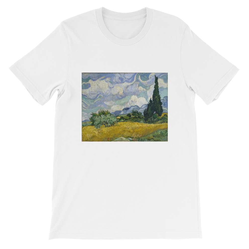 Wheat-Field-With-Cypresses-Cotton-Art-Tee-For-Men